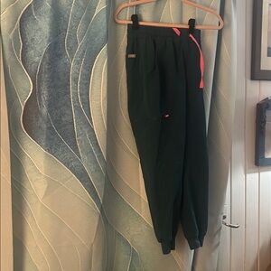 Figs Caribbean Blue Scrub bottoms only with Bright Orange Accents